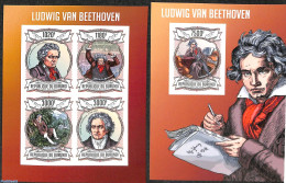 Burundi 2013 Ludwig Van Beethoven  2 S/s, Imperforated, Mint NH, Performance Art - Music - Muziek