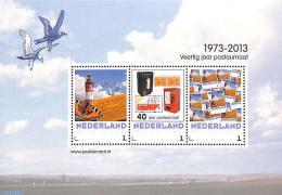 Netherlands - Personal Stamps TNT/PNL 2013 40 Years Postaumaat Association 3v M/s, Mint NH, Nature - Various - Butterf.. - Post