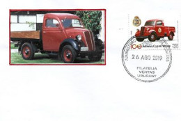 Timbre 1948 FORDSON VAN   , Lettre  Montevideo. Uruguay - Autos