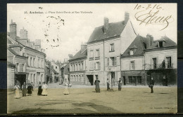 N°38 AMBOISE - PLACE SAINT DENIS ET RUE NATIONALE - TRANSPORTS GEORGES MESSAGER - TAMPON HOPITAL AMBOISE - ANIMEE. - Amboise