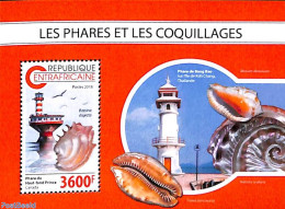Central Africa 2018 Lighthouses & Shells 2 S/s, Mint NH, Nature - Various - Shells & Crustaceans - Lighthouses & Safet.. - Maritiem Leven