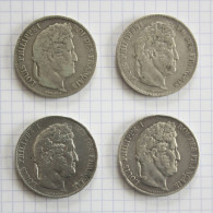 ARGENT : 4 Monnaies Françaises De Louis-Phillipe 1er - De 1835 à 1846 - Kiloware - Münzen