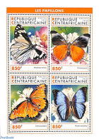 Central Africa 2018 Butterflies 4v M/s, Mint NH, Nature - Butterflies - Centraal-Afrikaanse Republiek