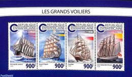 Central Africa 2018 Large Sailing Ships 4v M/s, Mint NH, Transport - Ships And Boats - Barche