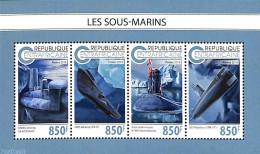 Central Africa 2018 Submarines 4v M/s, Mint NH, Transport - Ships And Boats - Boten