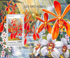 Central Africa 2018 Orchids S/s, Mint NH, Nature - Flowers & Plants - Orchids - Zentralafrik. Republik