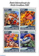 Central Africa 2018 Coral Reefs 4v M/s, Mint NH, Nature - Fish - Corals - Poissons