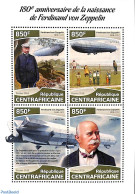 Central Africa 2018 Zeppelin 4v M/s, Mint NH, Transport - Zeppelins - Zeppelin