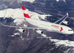 Airbus A340 In Austrian Airlines Colours - +/- 180 X 130 Mm. - Photo De Presse - Luchtvaart