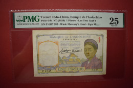Banknotes French Indochina 1 Piastre 1936 French Indochina - Indochina