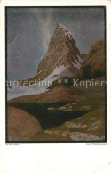13573062 Zermatt VS Matterhorn Walliser Alpen Lithographie Wieland Kuenstlerkart - Other & Unclassified