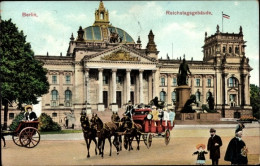 CPA Berlin Tiergarten, Reichstagsgebäude, Kutschen - Andere & Zonder Classificatie