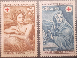 France Yvert 1619-1620** Année 1969 MNH. Paires Croix Rouge. - Nuovi