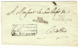 1802 / 1812 - Enveloppe Avec 106 / VOGHERA + 106 / ALEXANDRIE Pour Bobbio - 1. ...-1850 Prefilatelia