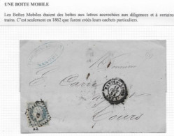 Lettre De NANTES  1854   Timbre Empire N° 14 Ambulant NP Càd NANTES-BOITE / AMB.1 Rare Et TTB - Bahnpost