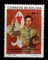 BOL-02- BOLIVIA - 1976 - MNH -SCOUTS- BOY SCOUT AND EMBLEM - Bolivie