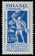 BRA-01- BRAZIL - 1954 - MNH -SCOUTS- BOY SCOUT WAVING FLAG - Ungebraucht