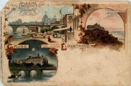 Meissen - Gruss Vom Schönen Elbestrand - Litho - Meissen