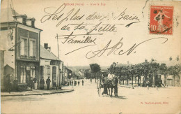36 CLION. Grande Rue Avec Attelage Face Au Café Et Roulotte 1916 Carte Rare... - Other & Unclassified