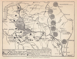 I Guerra Mondiale - Fronte Franco-Anglo-Tedesco - 1925 Vintage Map - Cartes Géographiques