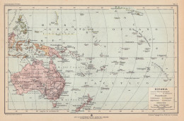 Oceania - Carta Geografica Epoca - 1926 Vintage Map - Geographische Kaarten