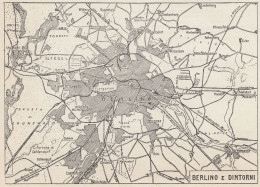 Germania - Berlino E Dintorni - Mappa Epoca - 1925 Vintage Map - Carte Geographique