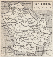 Basilicata - Mappa Epoca - 1925 Vintage Map - Cartes Géographiques