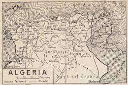 Algeria - Mappa Epoca 1925 Vintage Map - Cartes Géographiques