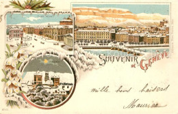 13566798 Geneve GE Place Neuve Panorama Winterlitho Geneve GE - Autres & Non Classés