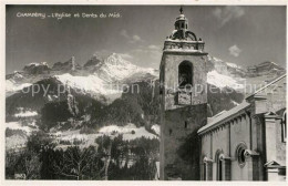 13565044 Champery Kirche Bergkette Winteraufnahme Champery - Other & Unclassified
