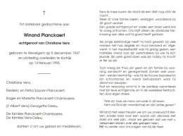 Winand Planckaert (1947-1995) - Devotieprenten