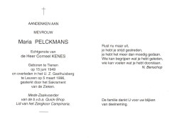 Maria Pelckmans (1949-1996) - Devotieprenten