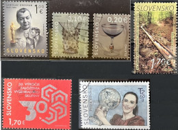 SLOVAKIA 2021 6 Postally Used Stamps MICHEL # 922,923,924,926,938,944 - Gebraucht