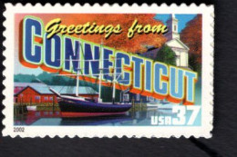 2017228952  2002  SCOTT 3702 (XX) POSTFRIS MINT NEVER HINGED - GREETINGS FROM AMERICA - CONNECTICUT - Ongebruikt