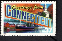 2017228952  2002  SCOTT 3702 (XX) POSTFRIS MINT NEVER HINGED - GREETINGS FROM AMERICA - CONNECTICUT - Nuovi