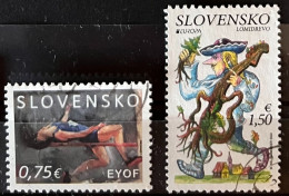 SLOVAKIA 2022 Europa - Lomidrevo & Sport - EYOF Postally Used Stamps MICHEL # 960,966 - Usati