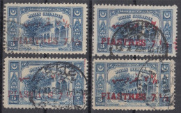 Turkey / Türkei 1922 ⁕ Surcharge - Red Overprint Mi.689 ⁕ 4v Used - Scan - Used Stamps