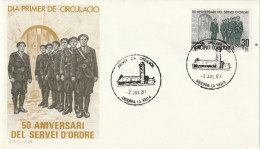 Spaans Andorra 1981, FDC Unused, 50 Years Of People's Militia. - Cartas & Documentos