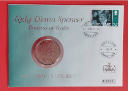 (RECTO / VERSO) GIBRALTAR  - LADY DIANA SPENCER - 10 TH WEDDING ANNIVERSARY - 1 CROWN - N° 4710 - CHANSON ELTON JOHN - Gibilterra