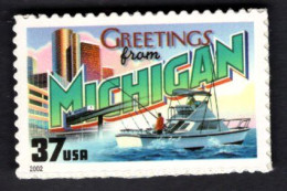 2017230899 2002  SCOTT 3717 (XX) POSTFRIS MINT NEVER HINGED - GREETINGS FROM AMERICA - MICHIGAN - Nuevos