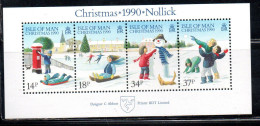 ISOLA DI MAN ISLE OF MAN 1990 CHRISTMAS NATALE NOEL WEIHNACHTEN NAVIDAD BLOCK SHEET MNH - Man (Eiland)