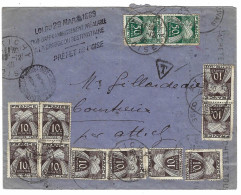 1945 - Enveloppe D' Attigny ( Oise ) TARIF à 2 Fr. En Simple TAXE Superbe Affranchissement ! - 1859-1959 Cartas & Documentos