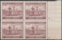 040/ Pof. 46, Brown-violet; Border 4-block. Plate Mark * - Unused Stamps