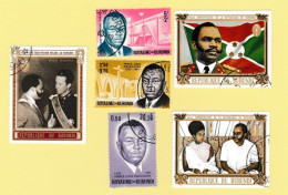 Burundi Lot 9 Timbres Le Prince Louis Rwagasore Et Le Premier Anniversaire De La République (neufs Mais Oblitérés) - Other & Unclassified