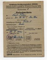 Y6296/ Aufnahmeschein Reichsbahn-Versicherungsanstalt 1936  - Unclassified