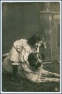 Y5423/ Mädchen Mit Hund Schöne NPG Foto AK 1907 - Dogs