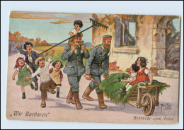 T3968/ Arthur Thiele AK  Wir Barbaren,  1. Weltkrieg Soldaten Kinder 1916 - Thiele, Arthur