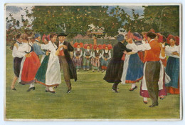 Y4712/ C. Spindler AK Elsässische Kunst  Hopp Mariannele!  Tanzen AK Ca.1912 - Elsass