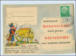 Y4170/ Honighaus Bienenfleiss Hamburg-Niendorf AK Bienen Honig 1956 AK  - Publicité