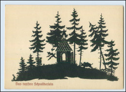 T826/ Märchen AK Das Tapfere Schneiderlein  Schattenbild 1948 - Fairy Tales, Popular Stories & Legends